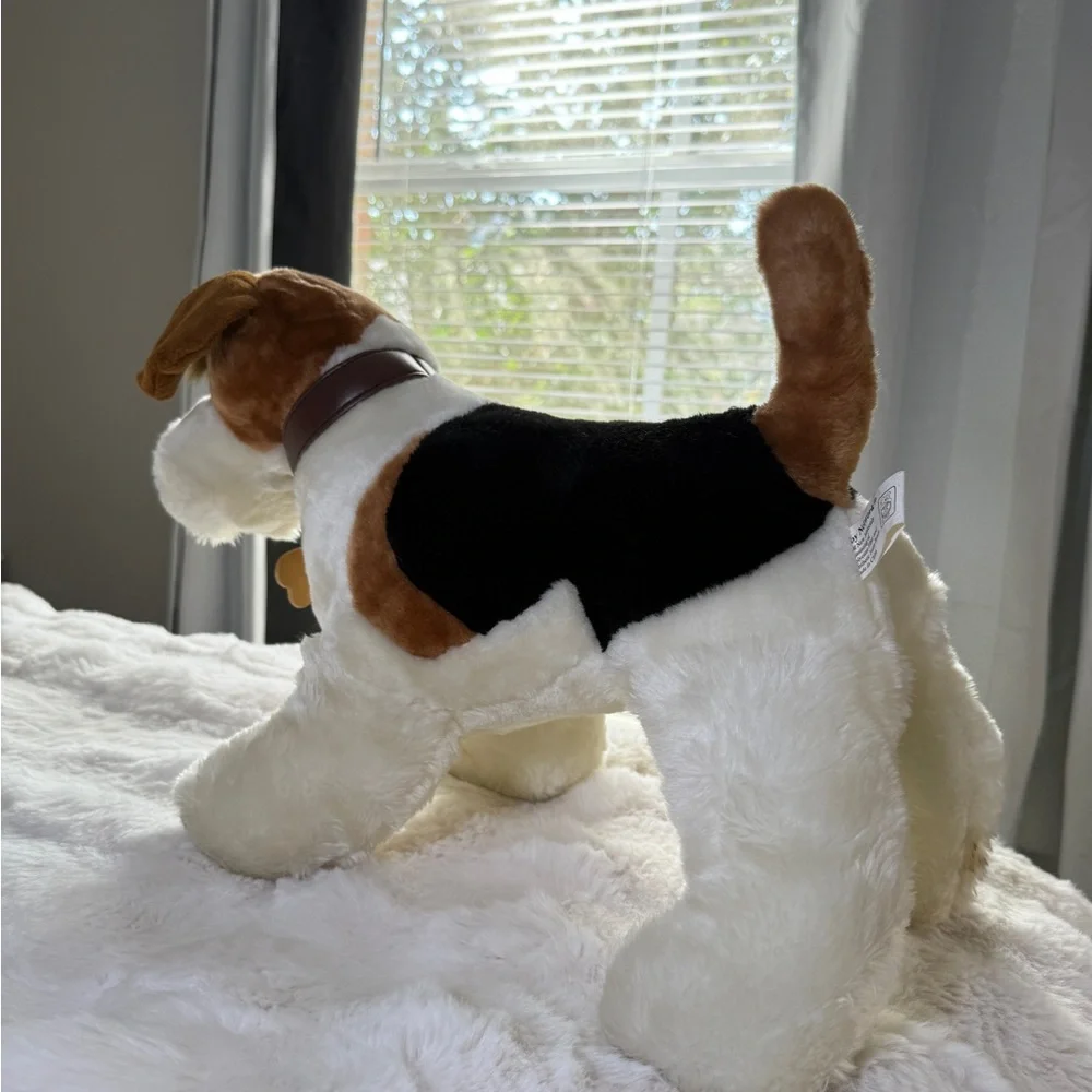 Plush Dog Toy - Brown and White